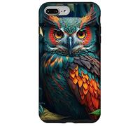 Custodia per iPhone 7 Plus/8 Plus Night Horned Owl Nocturnal Spotted Owls Hoot Barn Bird