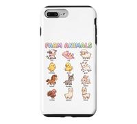 Custodia per iPhone 7 Plus/8 Plus Nomi di animali da fattoria per bambini, facile apprendimento, animali carini