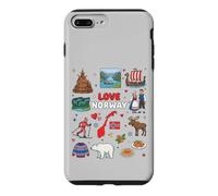 Custodia per iPhone 7 Plus/8 Plus Norvegia Heritage Travel Collage con icone culturali nordiche