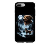 Custodia per iPhone 7 Plus/8 Plus Nova Scotia Duck Tolling Retriever che ulula alla luna anni '90