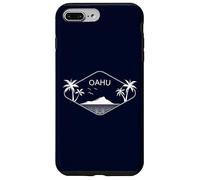 Custodia per iPhone 7 Plus/8 Plus Oahu Spiaggia Palme Montagne Hawaii Aloha Regalo Souvenir