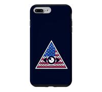 Custodia per iPhone 7 Plus/8 Plus Occhio dentro USA Flag Piramide - All-Seeing Eye Conspiracy