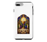 Custodia per iPhone 7 Plus/8 Plus Opera d'arte a mosaico gotico cattolico calice ed eucaristia