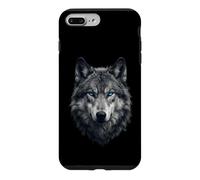Custodia per iPhone 7 Plus/8 Plus Opera d'arte mistica con lupo e occhi azzurri