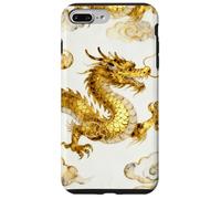 Custodia per iPhone 7 Plus/8 Plus Oro Drago Cinese Modello Cinese Acquarello Asiatico Arte