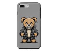Custodia per iPhone 7 Plus/8 Plus Orsacchiotto di peluche punk rock, motociclista, horror, stile gotico