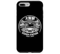 Custodia per iPhone 7 Plus/8 Plus Otaku - Timbro della stazione ferroviaria di Osaka, souvenir giapponese Kanji