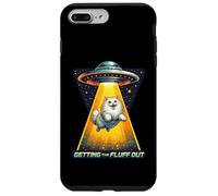 Custodia per iPhone 7 Plus/8 Plus Ottenere il Fluffy Fuori Alien Fluffy Cat UFO Humor Galaxy