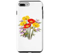 Custodia per iPhone 7 Plus/8 Plus Papaveri rossi e gialli e viole del pensiero Full Bloom Shapes Mania