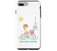 Custodia per iPhone 7 Plus/8 Plus Parigi è sempre una buona idea Ragazza carina in bicicletta