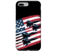 Custodia per iPhone 7 Plus/8 Plus Patriotic USA Flag Fighter Jets Boys 4 luglio