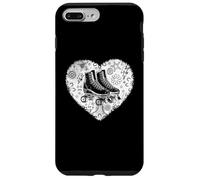 Custodia per iPhone 7 Plus/8 Plus Pattinaggio a rotelle cuore grafica Grunge Pattinaggio su