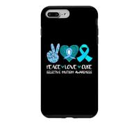 Custodia per iPhone 7 Plus/8 Plus Peace Love Cure Consapevolezza del mutismo selettivo, colore: verde acqua, speranza