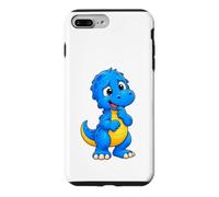 Custodia per iPhone 7 Plus/8 Plus Pensa il simpatico dinosauro T-Rex blu