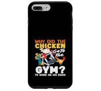 Custodia per iPhone 7 Plus/8 Plus Perché il pollo è andato in palestra Pecks divertente gioco di parole di allenamento