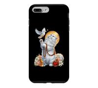 Custodia per iPhone 7 Plus/8 Plus Persian Cat Coquette Cristiano Cuore Crocifisso Colomba