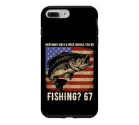 Custodia per iPhone 7 Plus/8 Plus Pesca Boy American USA Flag Bass Fish 67