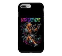 Custodia per iPhone 7 Plus/8 Plus Pew Pew Horse Space Laser Blaster, stallone da cortile