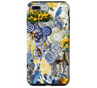 Custodia per iPhone 7 Plus/8 Plus Piastrella Mediterranea E Limone Blu Giallo Mare Italiano Estate