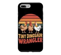 Custodia per iPhone 7 Plus/8 Plus Piccolo Dinosaur Wrangler Divertente Pollo Agricoltore Retro
