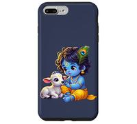 Custodia per iPhone 7 Plus/8 Plus Piccolo Krishna Gopal con vitello adorabile arte spirituale indù