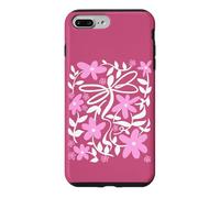 Custodia per iPhone 7 Plus/8 Plus Pink Floral Daisy Dragonfly Botanical Wildflower Vine Garden