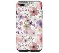 Custodia per iPhone 7 Plus/8 Plus Pink Purple Flower Watercolour Floral Wildflower Cute