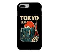 Custodia per iPhone 7 Plus/8 Plus Poster artistico vintage di Tokyo Japan Skyline Mount Fuji