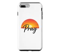 Custodia per iPhone 7 Plus/8 Plus Pray Sunset Inspirational Religious Christian Faith