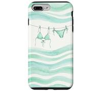 Custodia per iPhone 7 Plus/8 Plus Preppy bikini estate costiera cowgirl pastello azzurro chic