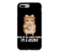 Custodia per iPhone 7 Plus/8 Plus Prima di tutto Jesus Thinks I'm A Delight Hamster Coffee Meme