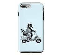 Custodia per iPhone 7 Plus/8 Plus Procione su Scooter, Viaggio Estivo in Italia