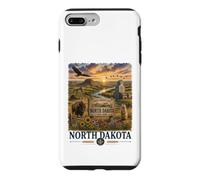 Custodia per iPhone 7 Plus/8 Plus Progettazione di viaggi del paesaggio della prateria dell'acquerello del Nord Dakota