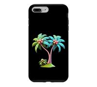 Custodia per iPhone 7 Plus/8 Plus Progettazione grafica stilizzata dell'isola degli alberi di cocco