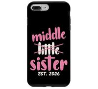 Custodia per iPhone 7 Plus/8 Plus Promoted to Middle Sister Est 2026 Baby Announcement Toddler