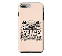 Custodia per iPhone 7 Plus/8 Plus Proteggere la mia pace Nessun dramma Retro Umorismo indisturbato