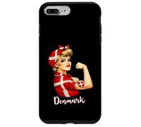 Custodia per iPhone 7 Plus/8 Plus Proud Strong Danish Girl Woman Girlfriend Denmark Flag