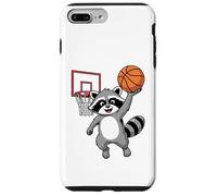 Custodia per iPhone 7 Plus/8 Plus Raccoon Playing Sports Wild Animal Raccoon Basketball