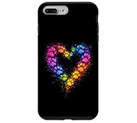 Custodia per iPhone 7 Plus/8 Plus Rainbow Paw Heart Colorful Dog & Cat Lover Pet Art