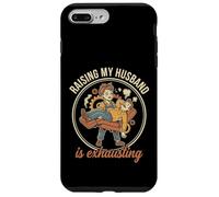 Custodia per iPhone 7 Plus/8 Plus Raising My Husband Is Exhausting Funny Wife Retro