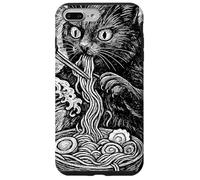Custodia per iPhone 7 Plus/8 Plus Ramen Cat Wave Ukiyo-e Japan Noodles, arte culinaria degli anime