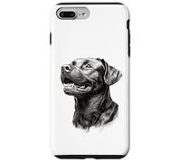 Custodia per iPhone 7 Plus/8 Plus Realistico Black Labrador Dog Sketch Art
