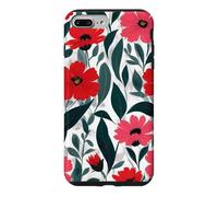 Custodia per iPhone 7 Plus/8 Plus Red Poppy Botanical Bold Flowers Floreale
