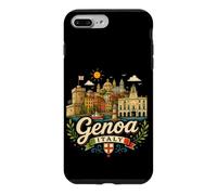 Custodia per iPhone 7 Plus/8 Plus Regalo di riferimento disegnato a mano del ricordo di viaggio di Genova Italia