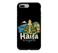 Custodia per iPhone 7 Plus/8 Plus Regalo disegnato a mano di Haifa Israele Viaggio Souvenir Landmark