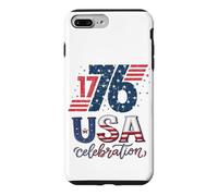 Custodia per iPhone 7 Plus/8 Plus Retro 1776 USA Freedom Celebration Rosso Bianco Blu Patriottico