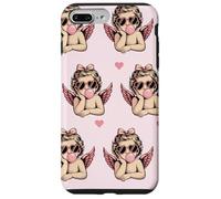 Custodia per iPhone 7 Plus/8 Plus Retro Cupid Heart Sunglasses Valentine Pattern
