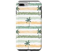 Custodia per iPhone 7 Plus/8 Plus Retro Palm Tree Pattern Design Beach Tan Verde Bianco