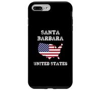 Custodia per iPhone 7 Plus/8 Plus Retro Santa Barbara Stati Uniti Distressed Stati Uniti