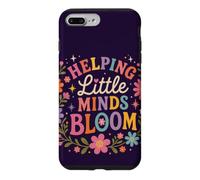 Custodia per iPhone 7 Plus/8 Plus Retro Teacher Helping Little Minds Bloom Floral Citazione